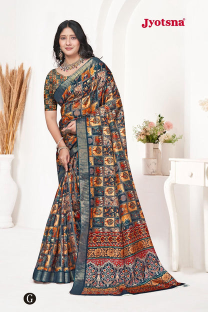 Kalamkari Silk Saree - blue