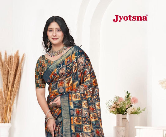 Kalamkari Silk Saree - blue