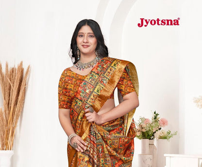 Kalamkari Silk Saree - Brown