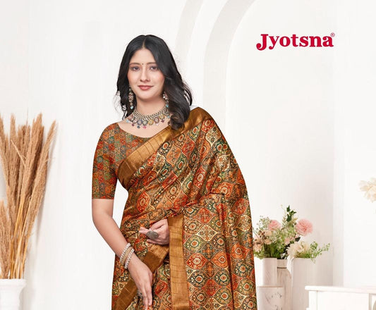 Kalamkari Silk Saree - Chiku