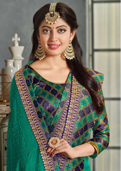 Pratiba Subash Kanjivaram Silk Saree - green