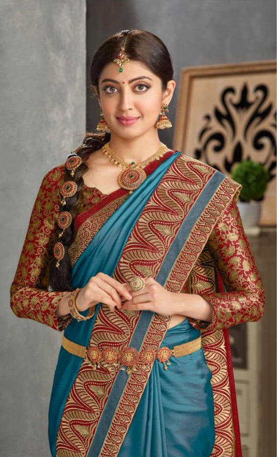 Pratiba Subash Kanjivaram Silk Saree - Blue