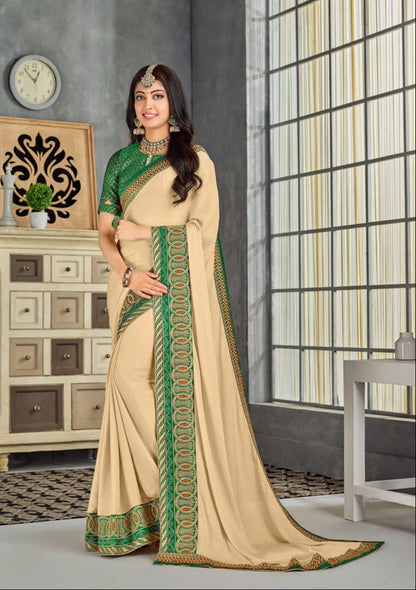 Pratiba Subash Kanjivaram Silk Saree - Creme
