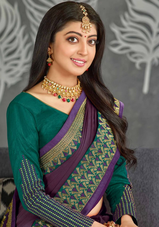 Pratiba Subash Kanjivaram Silk Saree - Violet