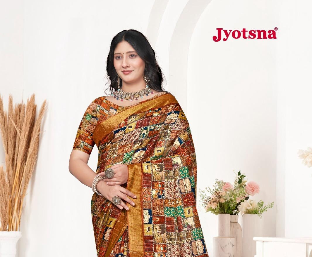 Kalamkari Silk Saree - golden