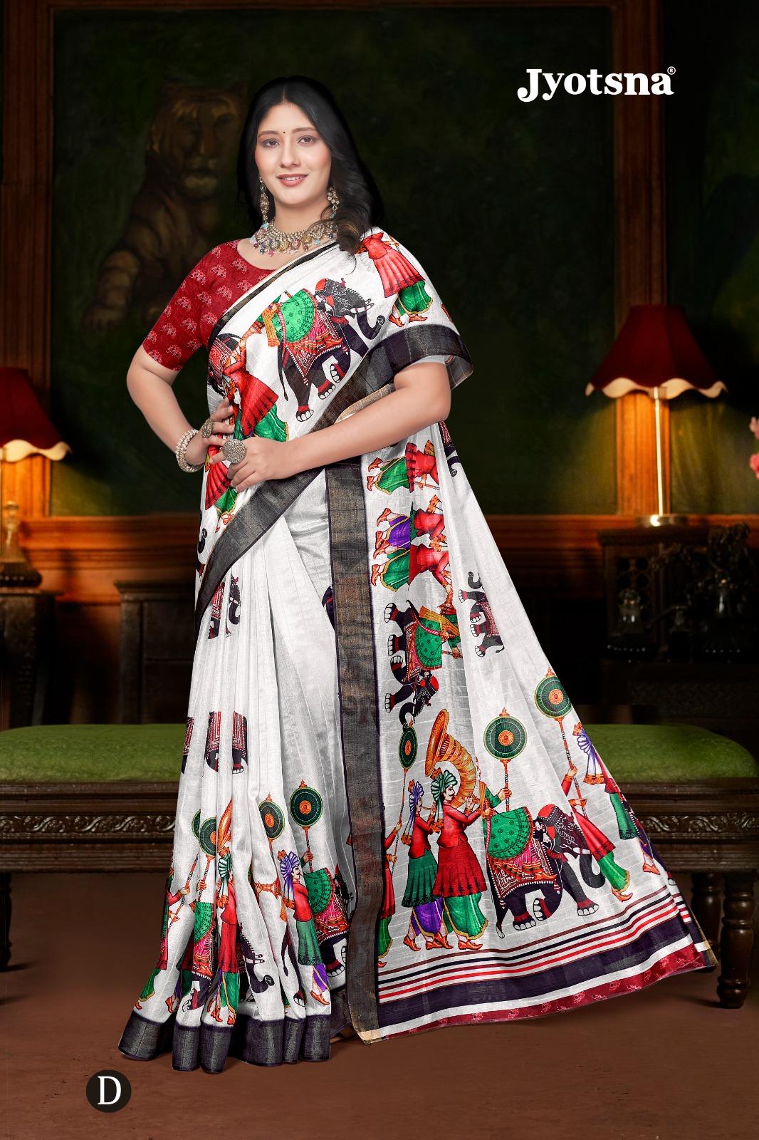 Kalamkari Silk Saree - white